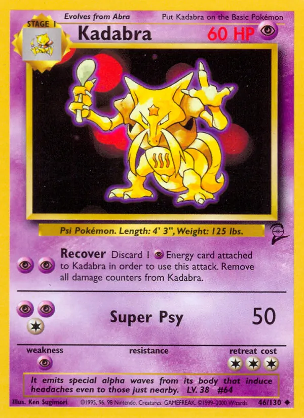 Kadabra - Base Set 2 Pokemon Card