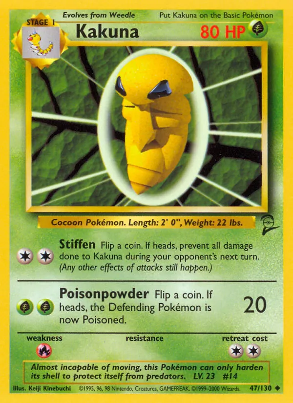 Kakuna - Base Set 2 Pokemon Card