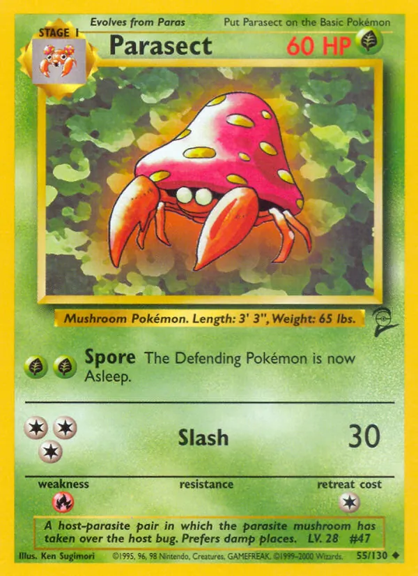 Parasect - Base Set 2 Pokemon Card