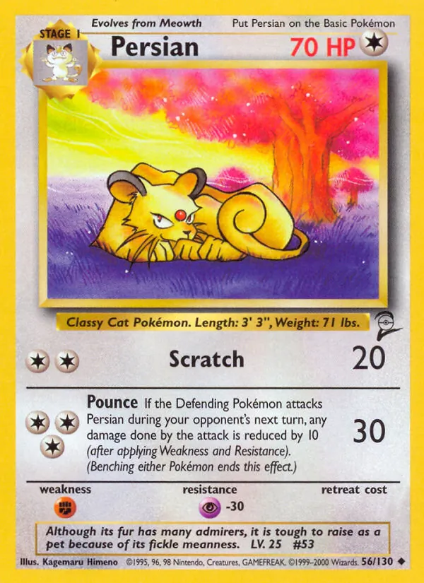 Persian - Base Set 2 Pokemon Card