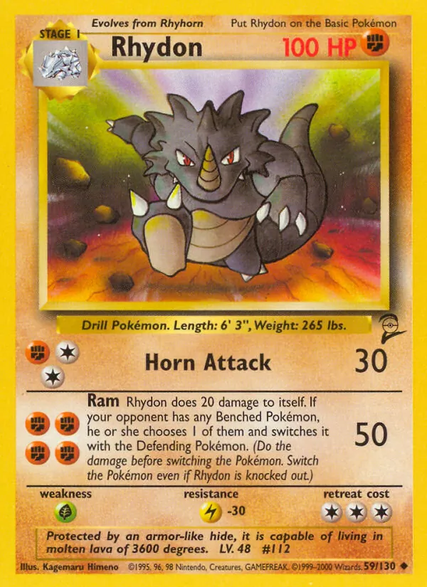 Rhydon - Base Set 2 Pokemon Card