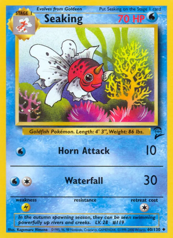 Seaking - Base Set 2 Pokemon Card