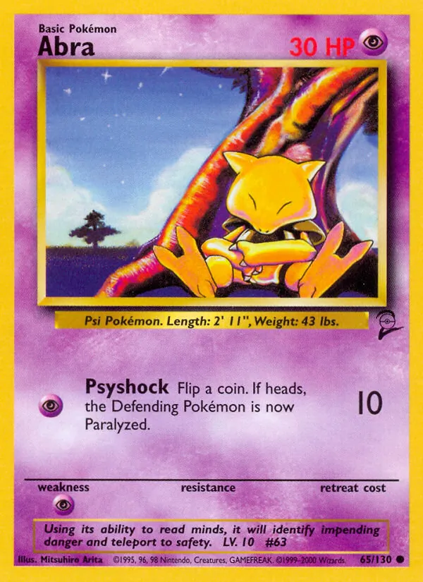 Abra - Base Set 2 Pokemon Card