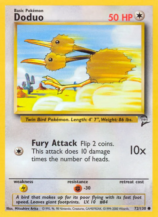 Doduo - Base Set 2 Pokemon Card