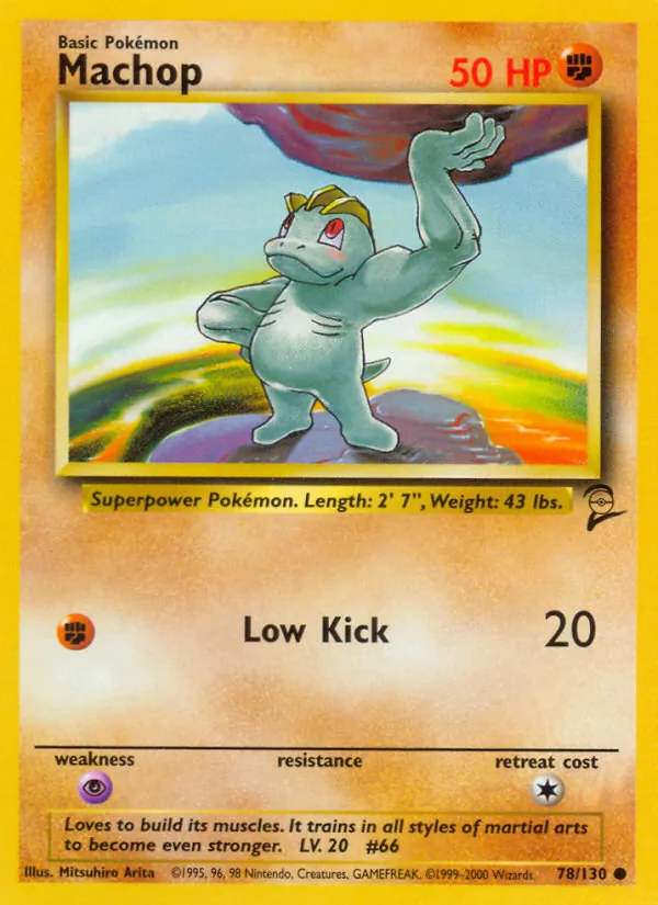 Machop - Base Set 2 Pokemon Card