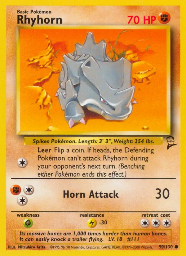 Rhyhorn - Base Set 2 Pokemon Card