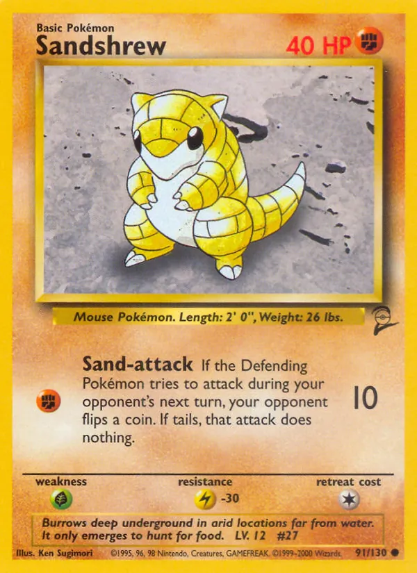 Sandshrew - Base Set 2 Pokemon Card