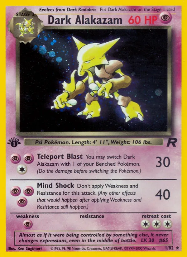 Dark Alakazam - Team Rocket Pokemon Card