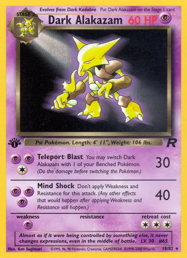 Dark Alakazam - Team Rocket Pokemon Card