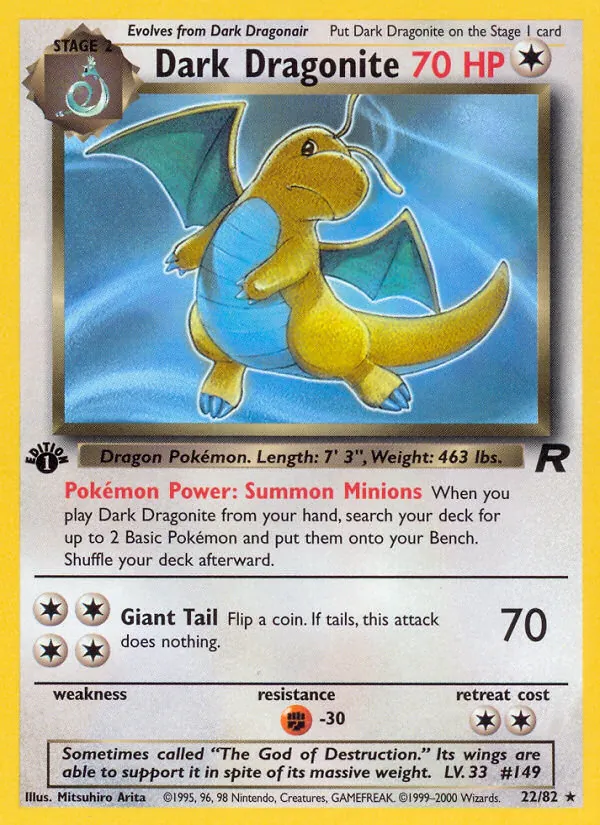 Dark Dragonite - Team Rocket Pokemon Card