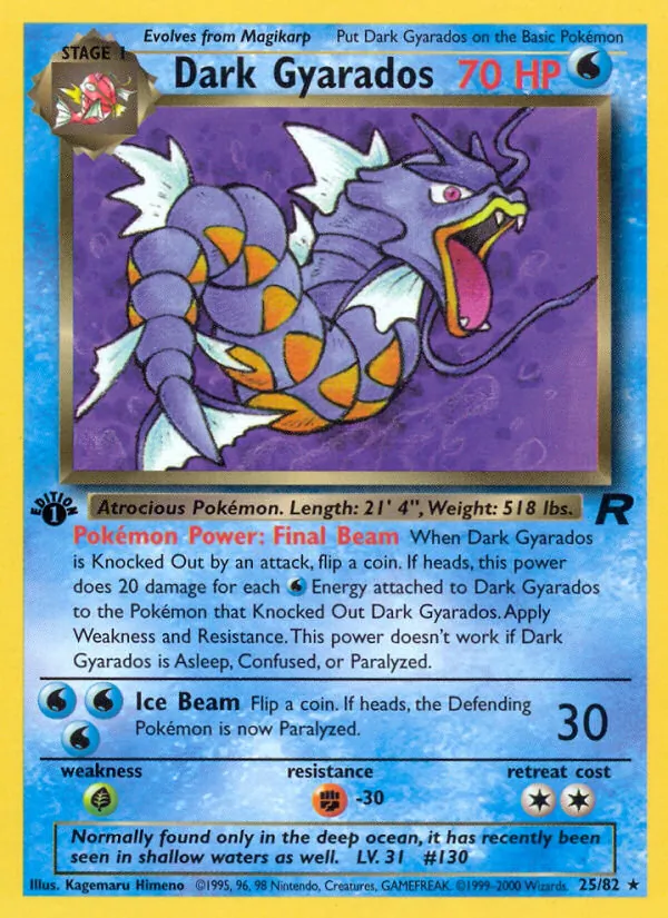 Dark Gyarados - Team Rocket Pokemon Card