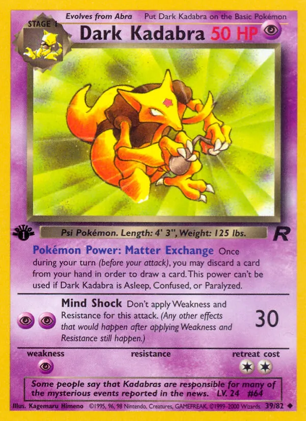 Dark Kadabra - Team Rocket Pokemon Card