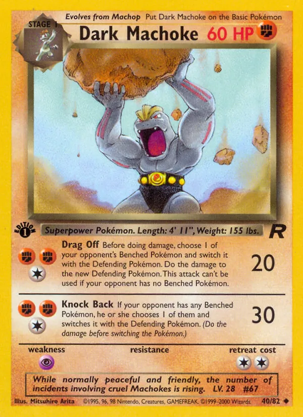 Dark Machoke - Team Rocket Pokemon Card