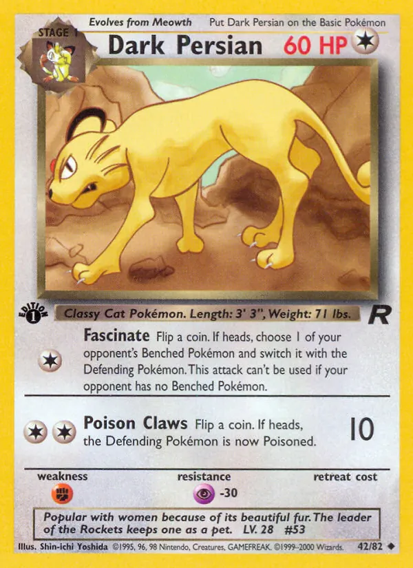 Dark Persian - Team Rocket Pokemon Card