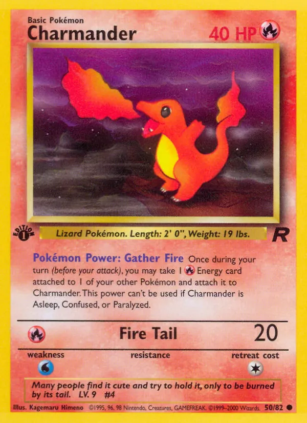 Charmander - Team Rocket Pokemon Card