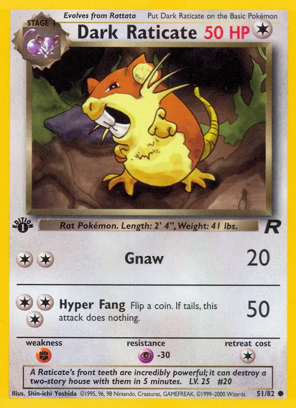 Dark Raticate - Team Rocket Pokemon Card