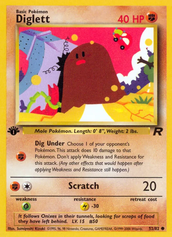 Diglett - Team Rocket Pokemon Card