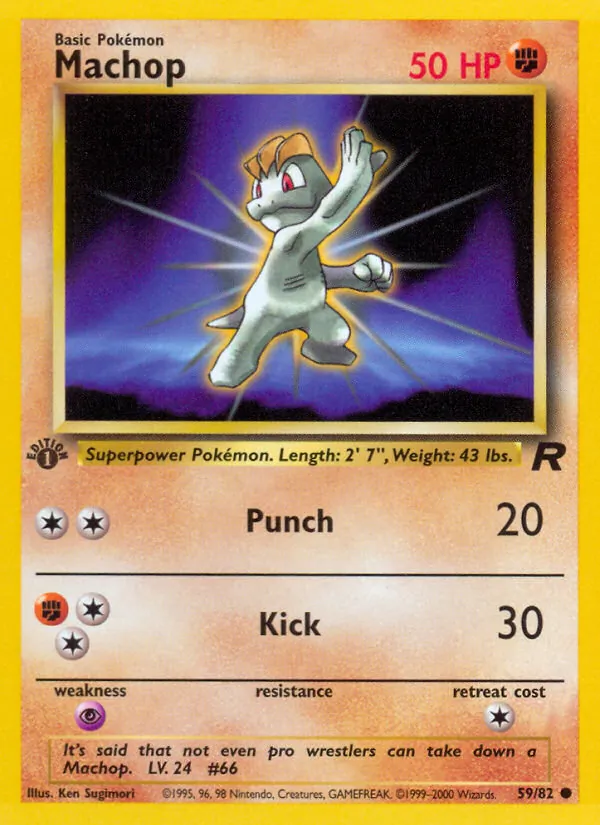 Machop - Team Rocket Pokemon Card