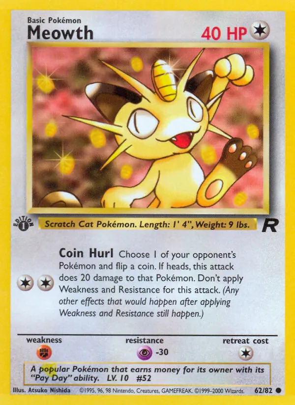 Meowth - Team Rocket Pokemon Card
