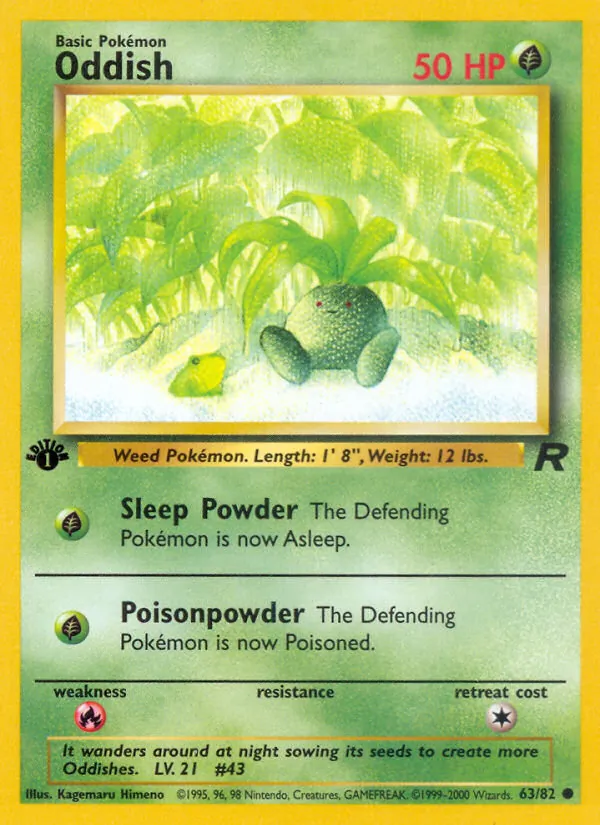 Oddish - Team Rocket Pokemon Card