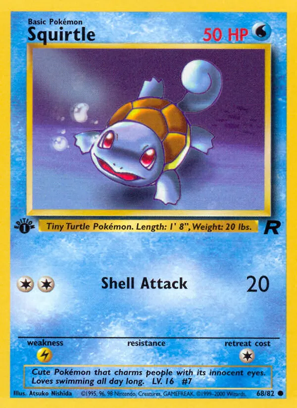 Squirtle - Team Rocket Pokemon Card