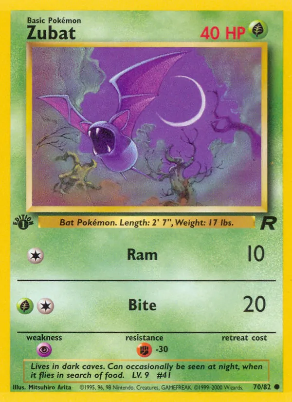 Zubat - Team Rocket Pokemon Card