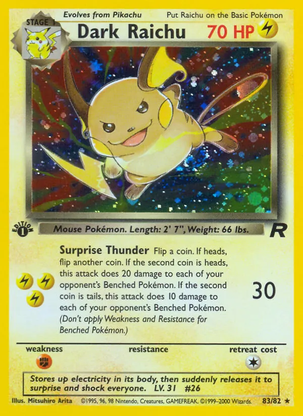 Dark Raichu - Team Rocket Pokemon Card