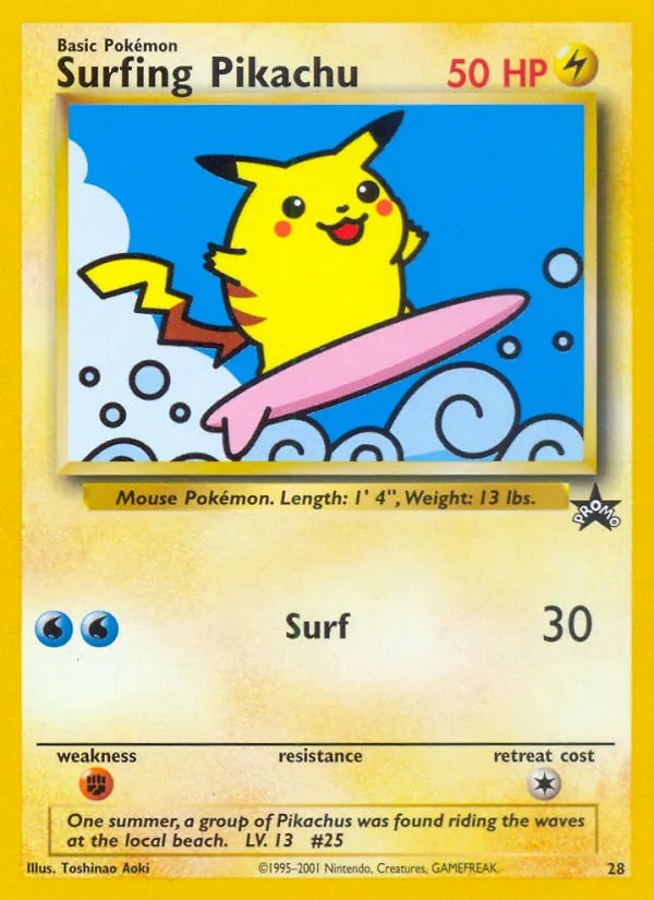 Surfing Pikachu - Wizards Black Star Promos Pokemon Card