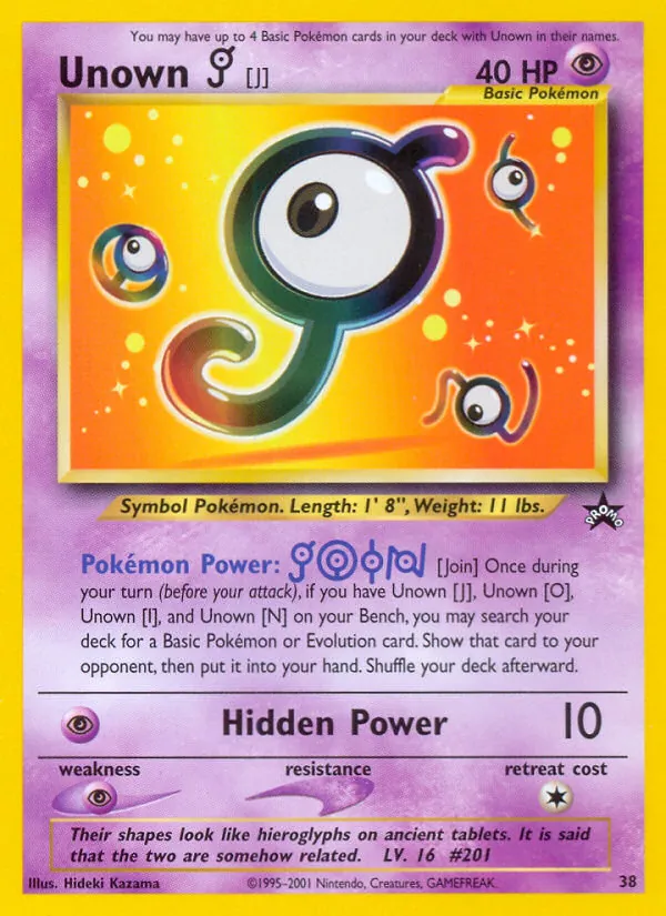 Unown [J] - Wizards Black Star Promos Pokemon Card