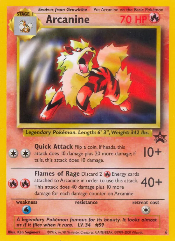 Arcanine - Wizards Black Star Promos Pokemon Card