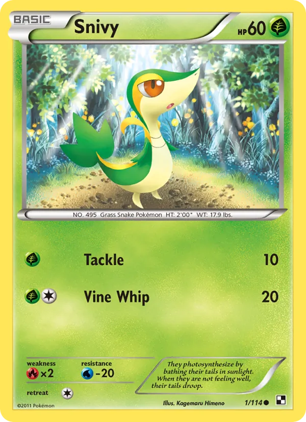 Snivy - Black & White Pokemon Card