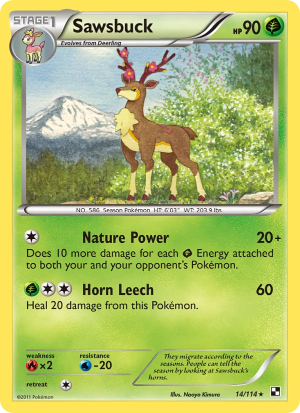 Sawsbuck - Black & White Pokemon Card