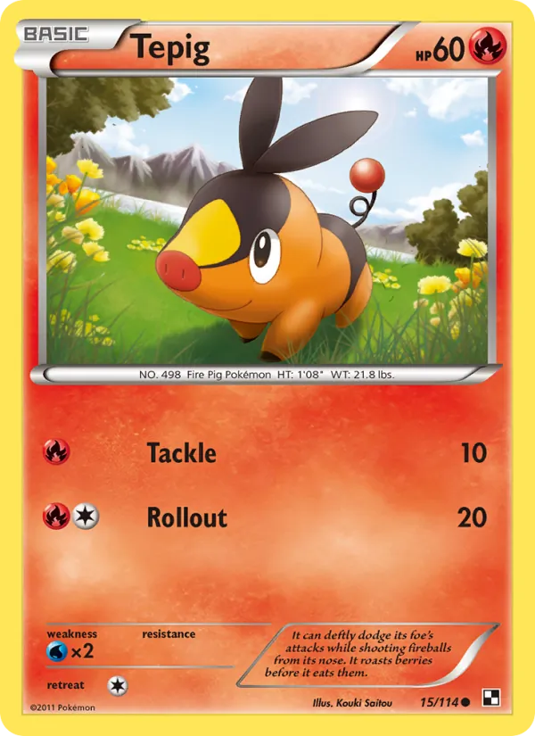 Tepig - Black & White Pokemon Card