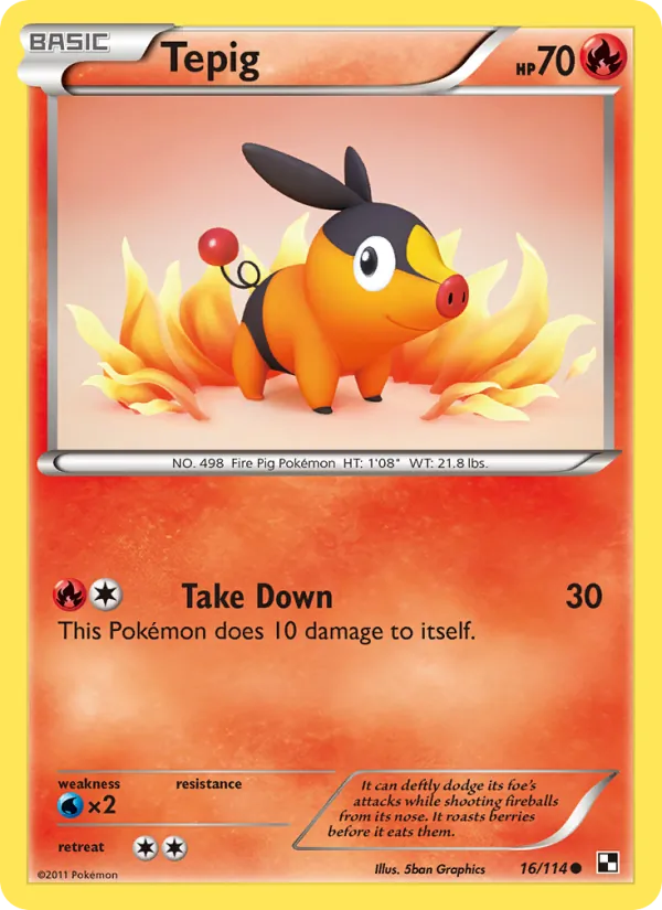 Tepig - Black & White Pokemon Card
