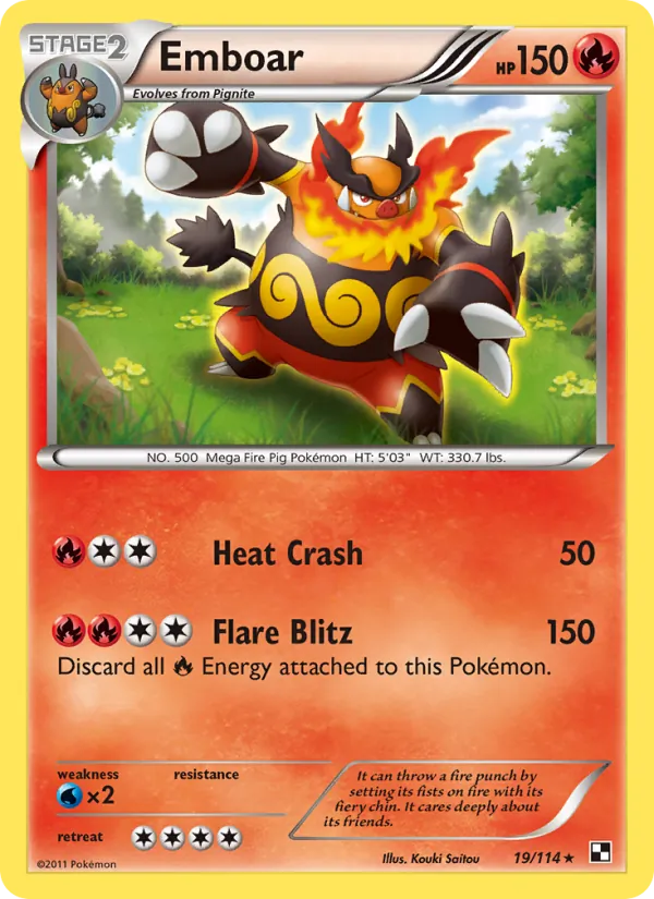 Emboar - Black & White Pokemon Card