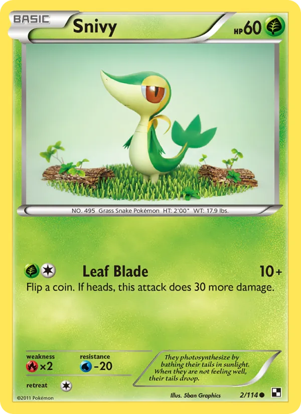 Snivy - Black & White Pokemon Card
