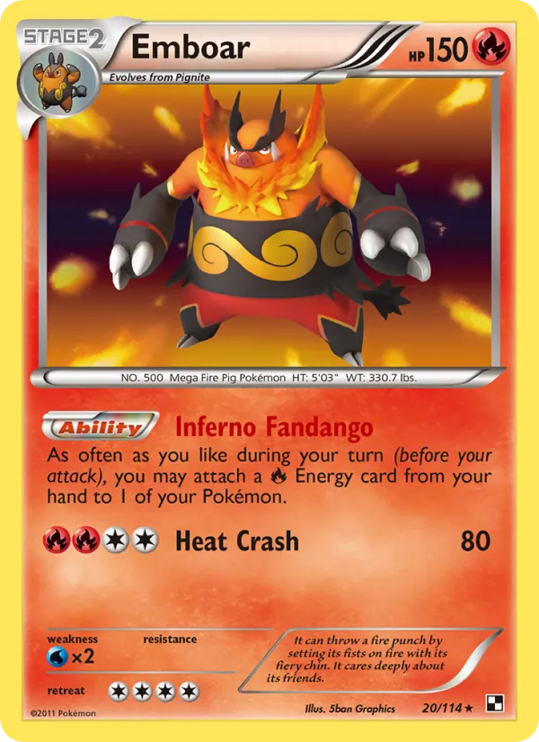 Emboar - Black & White Pokemon Card