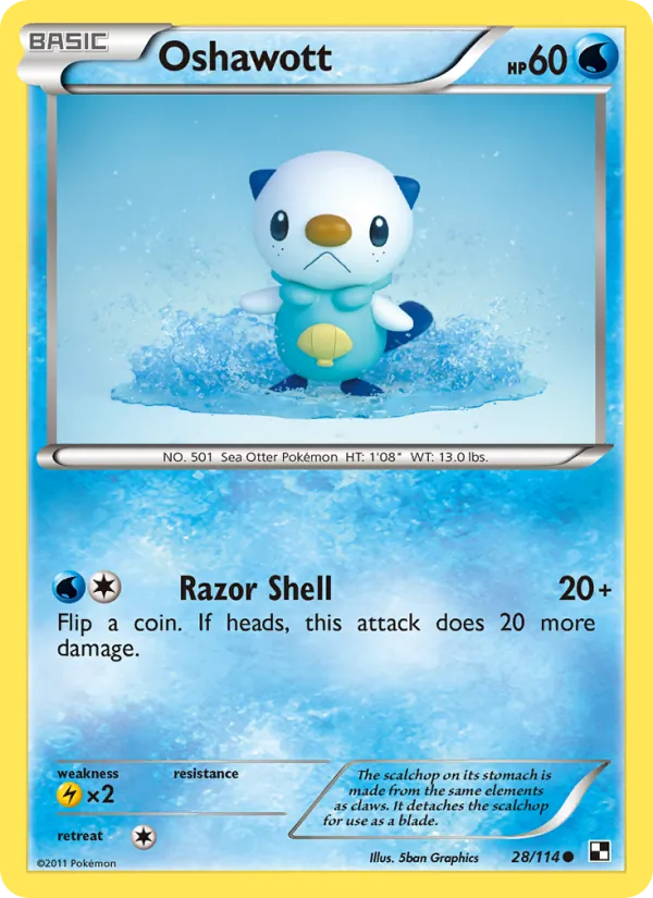 Oshawott - Black & White Pokemon Card
