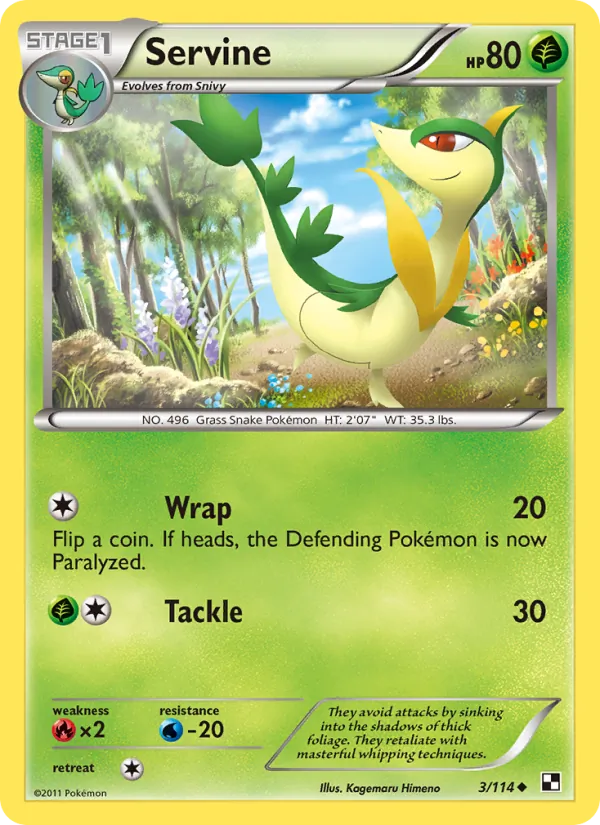 Servine - Black & White Pokemon Card