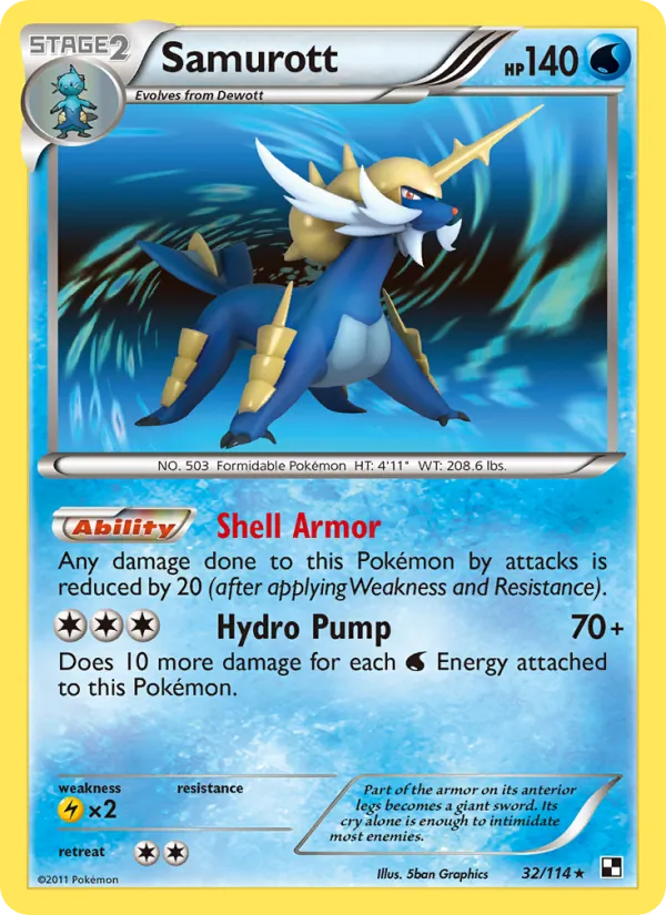 Samurott - Black & White Pokemon Card