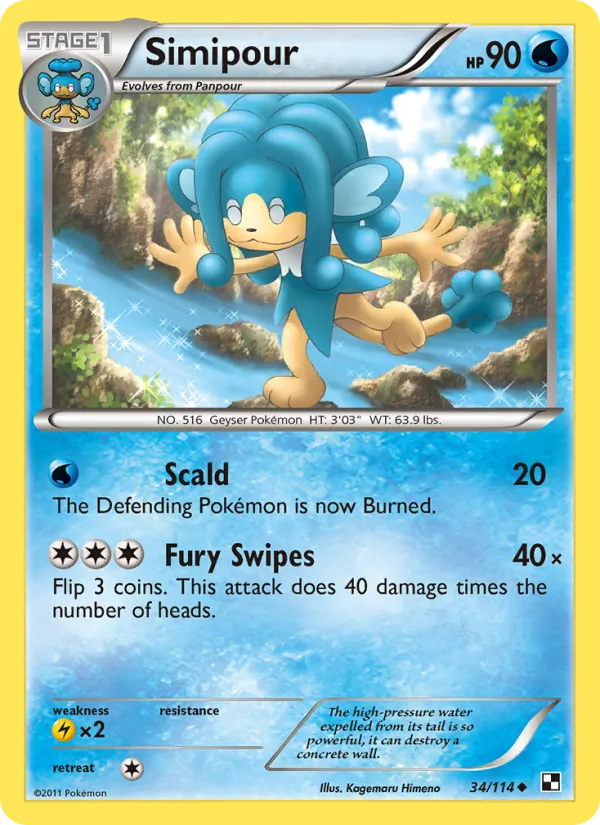 Simipour - Black & White Pokemon Card