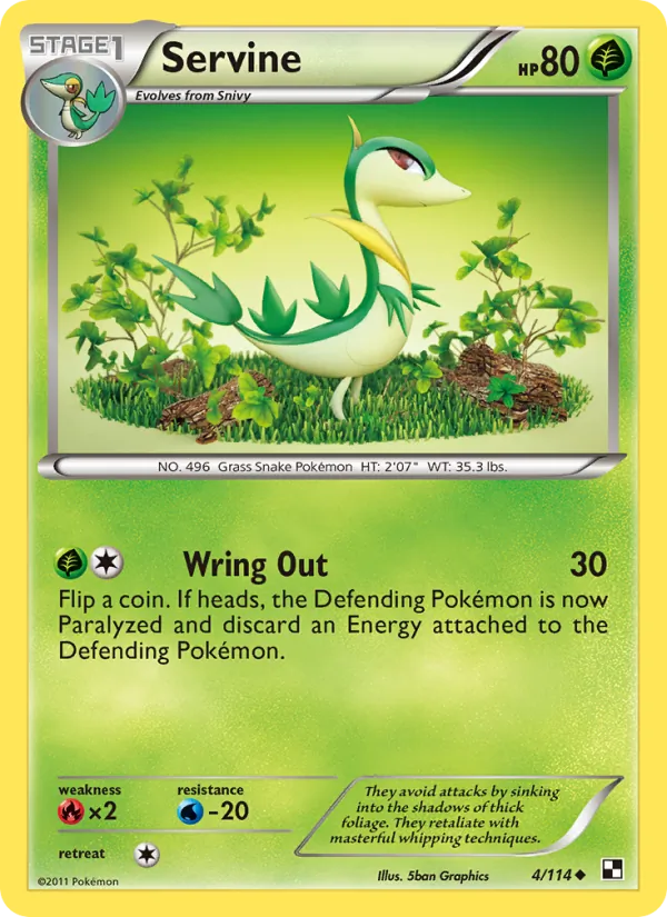 Servine - Black & White Pokemon Card