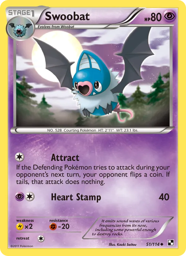 Swoobat - Black & White Pokemon Card
