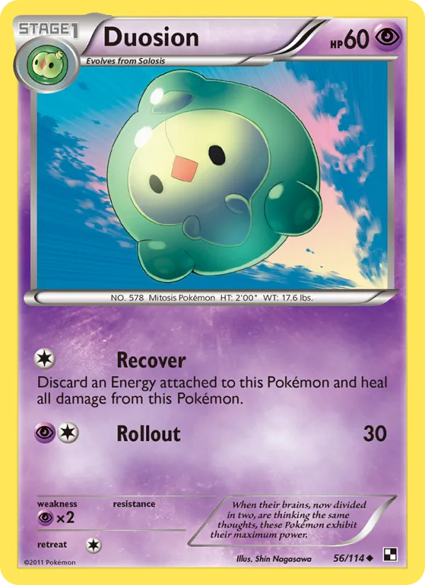 Duosion - Black & White Pokemon Card