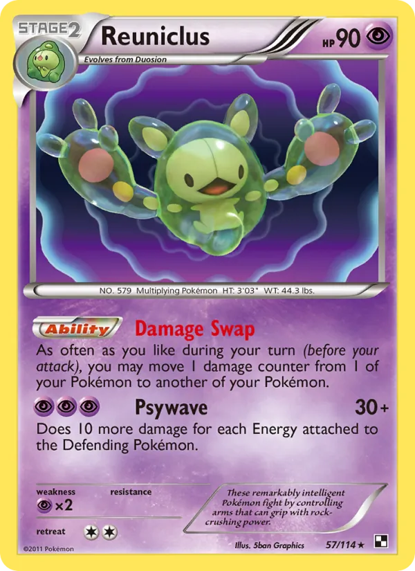 Reuniclus - Black & White Pokemon Card