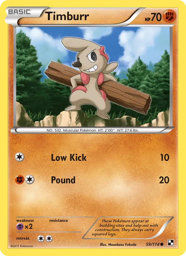 Timburr - Black & White Pokemon Card