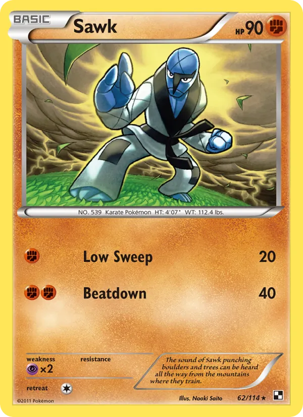 Sawk - Black & White Pokemon Card