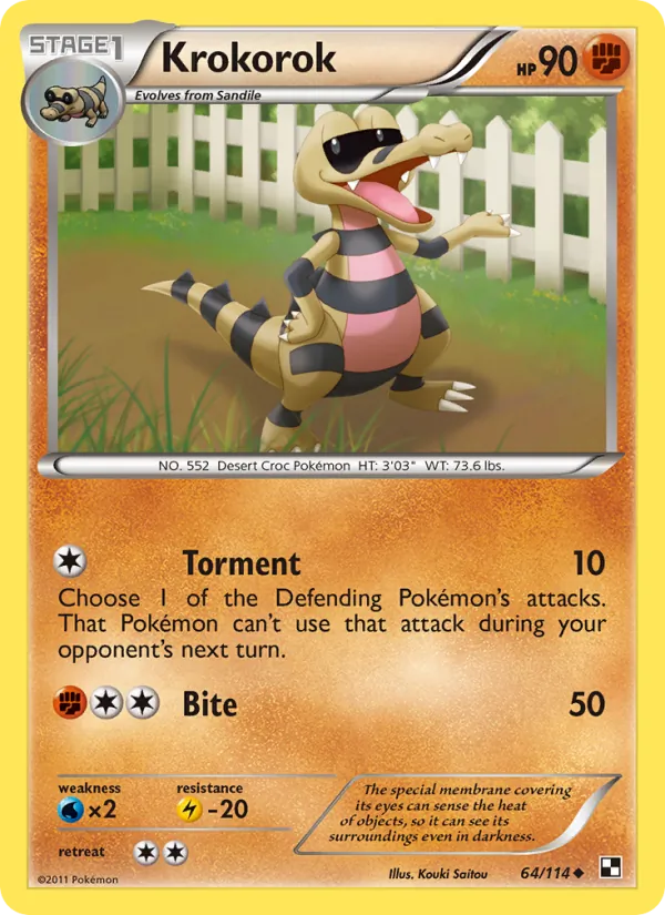 Krokorok - Black & White Pokemon Card