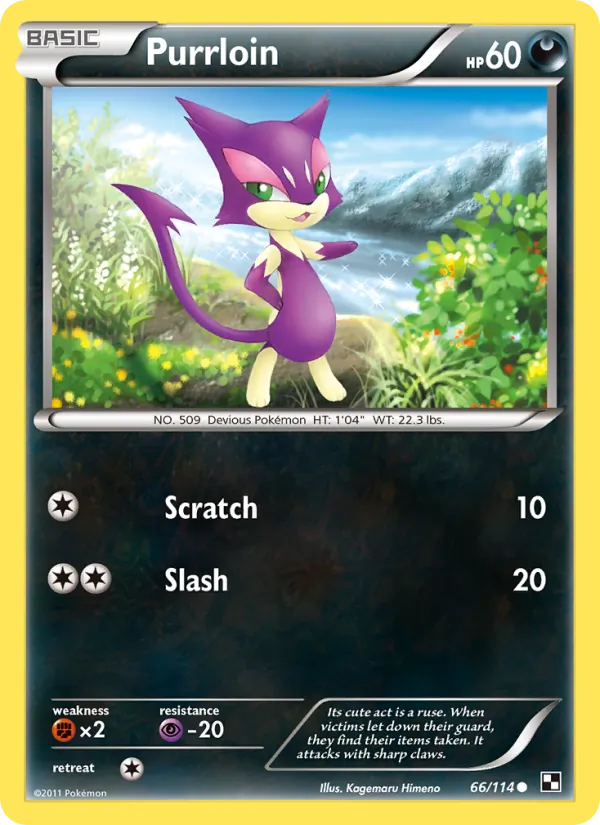 Purrloin - Black & White Pokemon Card