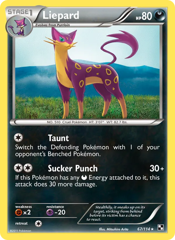 Liepard - Black & White Pokemon Card